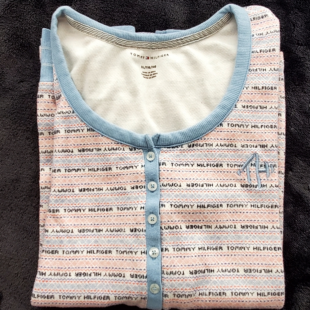 Tommy Hilfiger Half Button Down Pajama Top Size XL